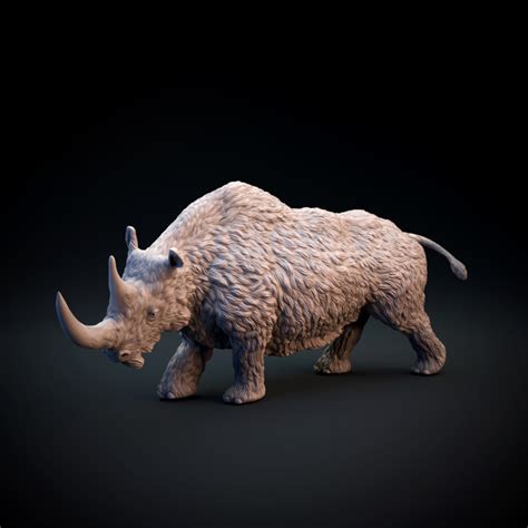 3D Printable Woolly rhinoceros by Dino and Dog