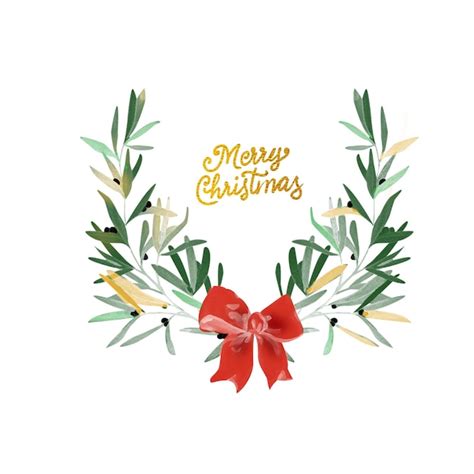 Premium Vector | Watercolor christmas wreath