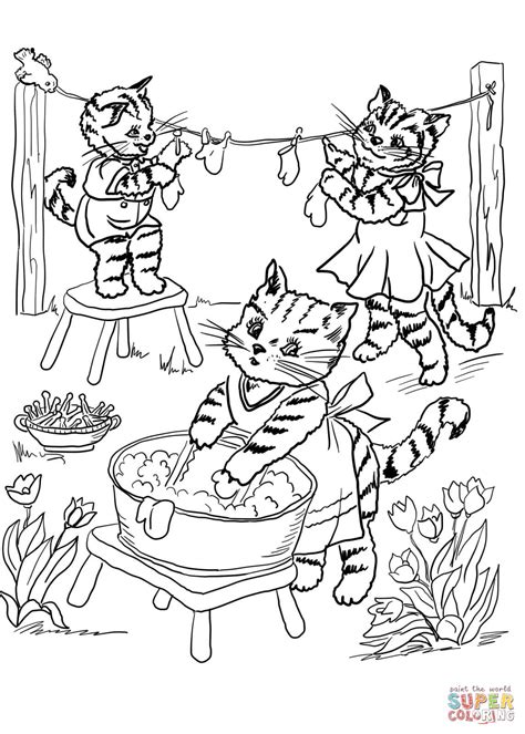 The Three Little Kittens Lost Their Mittens Coloring Page Coloring Pages