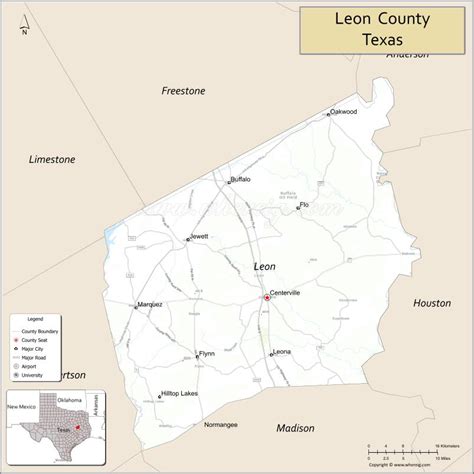 Map of Leon County, Texas - Thong Thai Real