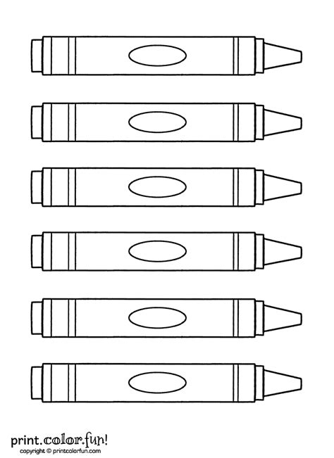 Six crayons coloring page - Print. Color. Fun!