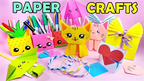 9 COOL PAPER CRAFT IDEAS - Kawaii Pencil Holder, Cat, Endless Card ...