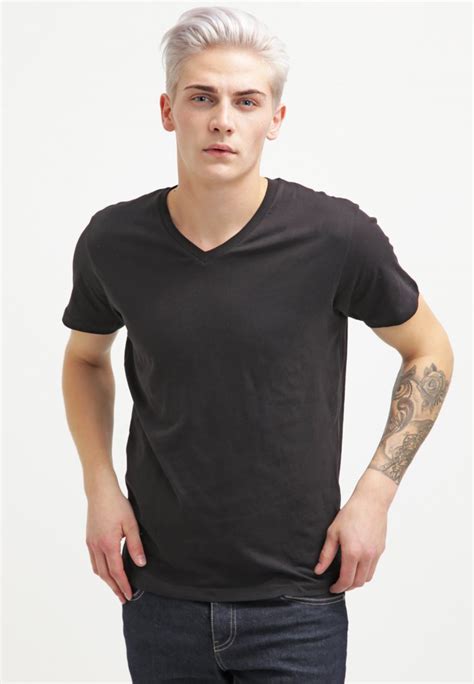 Selected Homme 2 PACK - T-shirts - black/white/svart - Zalando.no