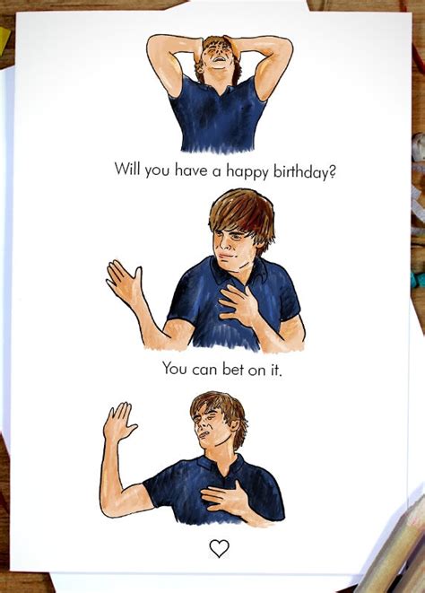 Troy Bolton Birthday Card Bet on It High School Musical 2 - Etsy