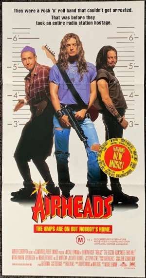 All About Movies - Airheads 1994 Daybill movie poster Brendan Fraser Adam Sandler Rock N Roll