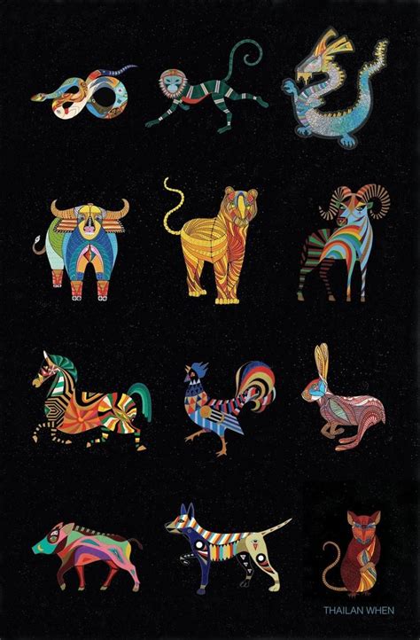 COMPLETE SET 12 Chinese Zodiac Animal Prints | Etsy | Animales del ...