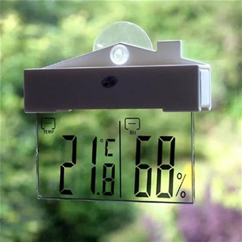 DIGITAL WINDOW THERMOMETER Hydrometer Indoor Outdoor Weather Station Suction $11.00 - PicClick