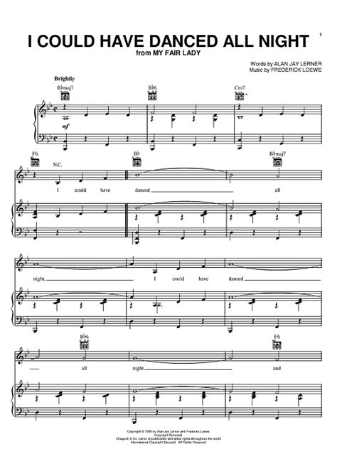 I Could Have Danced All Night | Sheet music, Dance, Digital sheet music