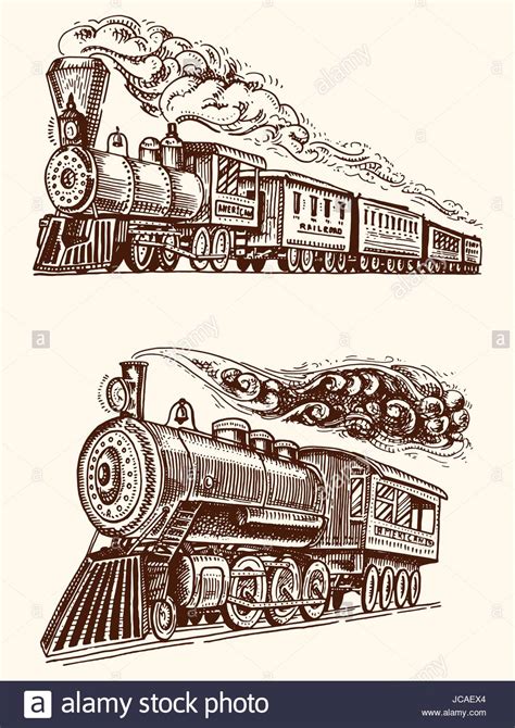 Vintage Train Drawing at GetDrawings | Free download