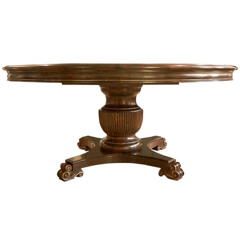 Girard-Emilia Round Hand-Carved Extending Pedestal Dining Table Available For Immediate Sale At ...