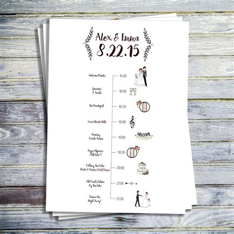 Wedding Program Timeline Template