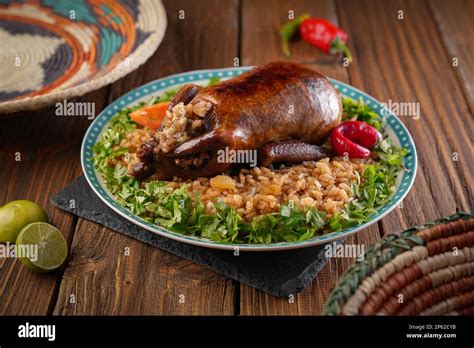 Arabic Cuisine; Egyptian traditional stuffed pigeon or "Hamam Mahshi ...