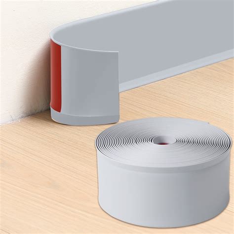 Yinyi Flexible Baseboard Molding Trim, Peel and Stick Rubber Baseboard Trim, Self-Adhesive ...