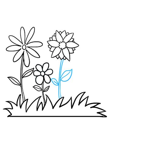 How to Draw a Flower Garden - Really Easy Drawing Tutorial