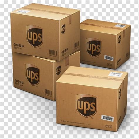 Free download | Four brown UPS box , box cardboard package delivery, UPS Shipping Box ...