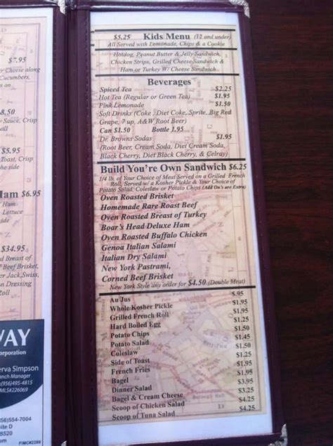 New York Deli Menu, Menu for New York Deli, Brownsville, Brownsville ...