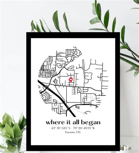 Where We Met Map /where It All Began /couple Map/ Gift for - Etsy | Map anniversary gift, Map ...