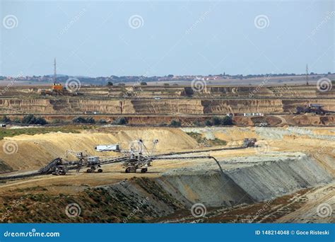 Open Pit Coal Mine with Excavators and Machinery Stock Photo - Image of ...