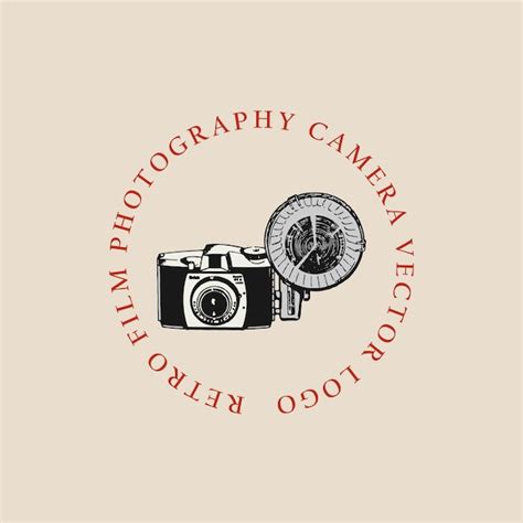 Premium Vector | Film photography camera logo old retro vintage illustration poster template ...