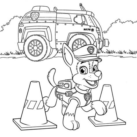 Chase Paw Patrol 3 Coloring Page - Free Printable Coloring Pages for Kids