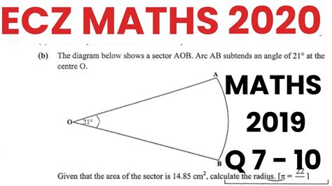 ECZ MATHEMATICS 2020. ECZ MATHS 2019 PAPER 1. ECZ MATHS GRADE 12(G12 ...