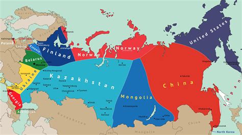 The nearest foreign nation at any point on land - Vivid Maps | Map, History memes, Russia