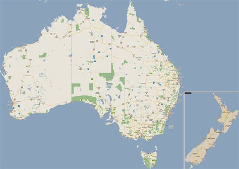 Large road map of Australia with national parks and cities | Australia ...