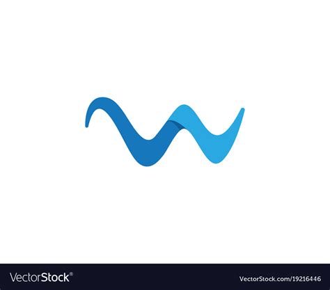 W letter water wave logo template Royalty Free Vector Image