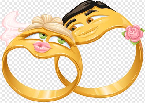 Pair of gold rings, Emoticon Smiley Emoji Wedding anniversary Icon, loving Ring, love, wedding ...