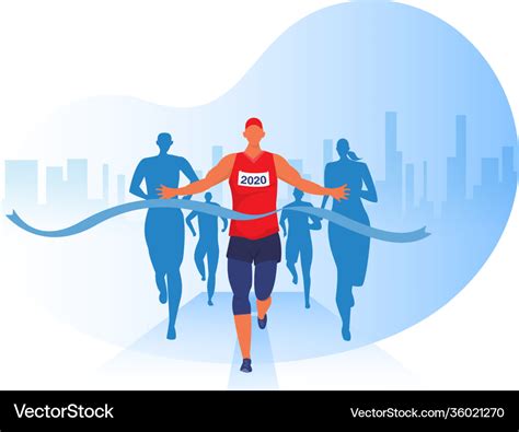 People running with clothes on marathon race Vector Image