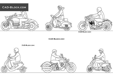 Motorcycles CAD Blocks elevation free download