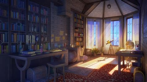 Download Bookshelf Anime Room Anime Room HD Wallpaper by dankalaning