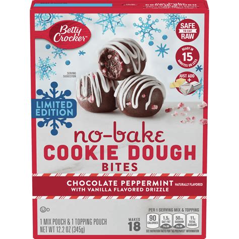 Betty Crocker Chocolate Peppermint No Bake Cookie Dough Bites - Walmart ...