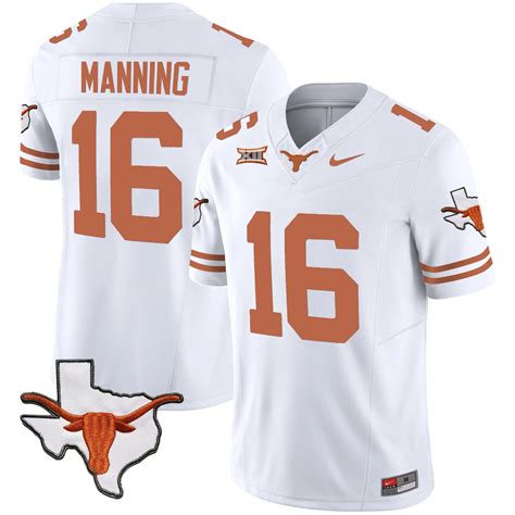 Arch Manning Texas Longhorns White Jersey - All Stitched - NEBGIFT