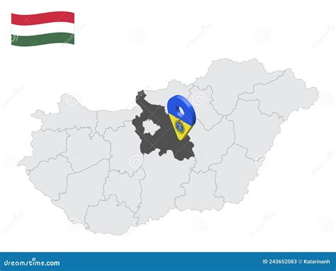 Location Pest County on Map Hungary. 3d Location Sign Similar To the ...