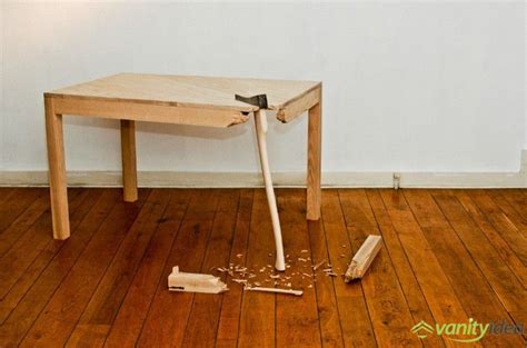 broken table art | Funny home decor, Quirky furniture, Furniture