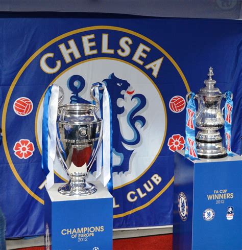 Chelsea FC championship trophies - Yankee Stadium