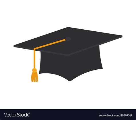 Graduation cap of black color Royalty Free Vector Image