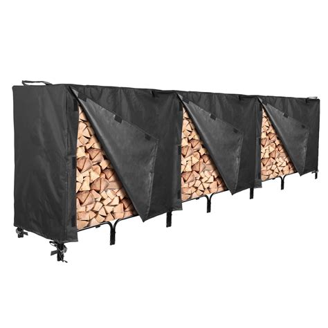 North East Harbor Outdoor Firewood Log Rack Cover - 144"L x 24"W x 42"H ...