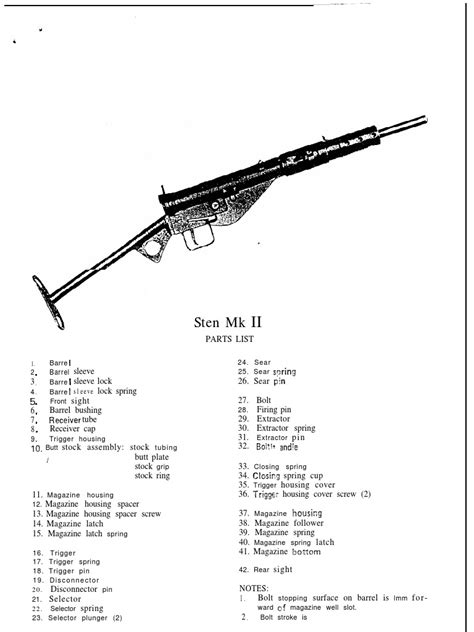 Sten Blueprints Parts Mk2 A | Trigger (Firearms)