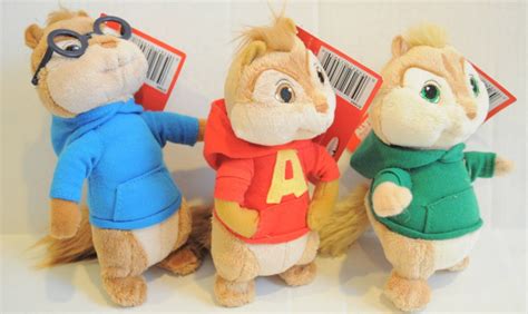 NEW JAKKS ALVIN AND THE CHIPMUNKS PLUSH TOY SET ALVIN THEODORE SIMON 6 1/2" H