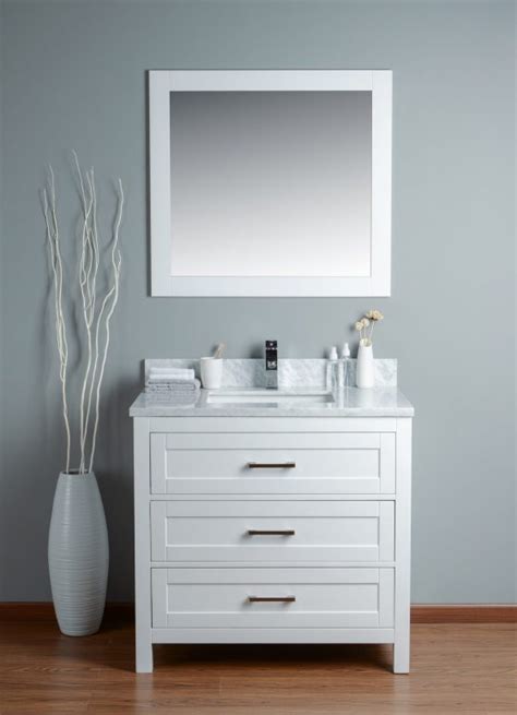 » Toscana 30 Inch White Carrara Marble Vanity