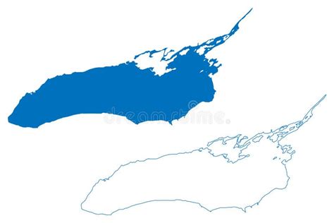 Lake Ontario Canada, United States, North America, Us, Great Lakes Map Vector Illustration ...