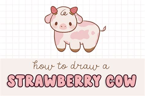 How to Draw a Kawaii Strawberry Cow - Draw Cartoon Style!