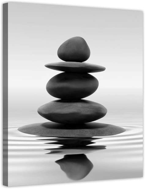 Amazon.com: LZIMU Black and White Zen Wall Art Stones in Water Pictures ...