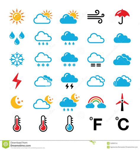 13 Temperature Weather Icon Images - Weather Forecast Symbols, Weather ...