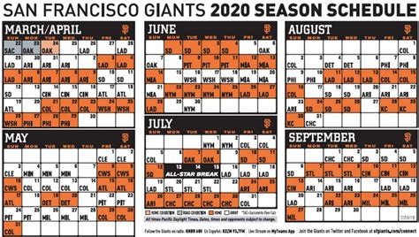 Giants release 2020 schedule, which includes two openers against the ...