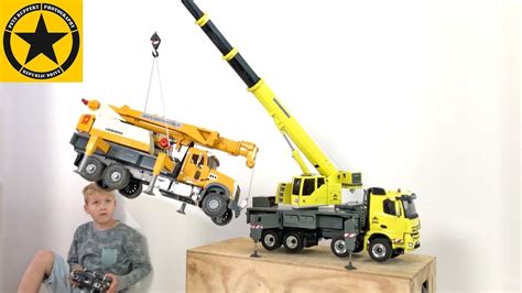 BRUDER CRANE TRUCK lifted by GRUMALU Crane ♦ GRUMALU LIEBHERR 1045 Worlds best RC Toys for Kids ...