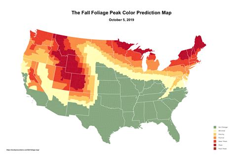 The Fall Foliage Peak Color Prediction Map for October 5, 2019 : r/MapPorn