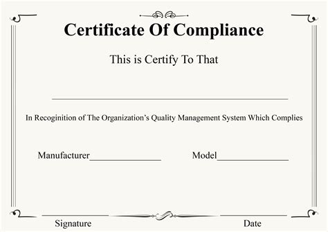 ️ Free Certificate of Compliance Templates ️